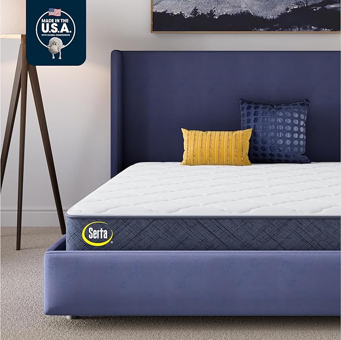 Serta Five Star Mattress Tranquility 8" Medium King, Breathable, Pressure Relief, with Supportive Innersprings - 100 Night Trial, CertiPUR-US Certified and 10 Year Limited Warranty
