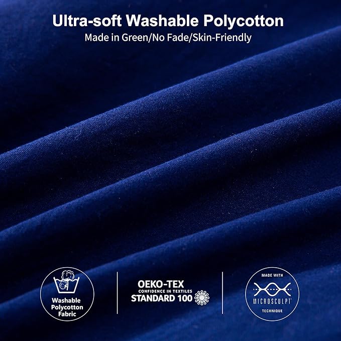 Ultra-Soft Bedding King Size Comforter Set - Cozy Washed PolyCotton Fabric - Lightweight but Warm All Season Use - Comfortable Bed Down Alternative Blanket Comforter with Pillowcase,Navy Blue