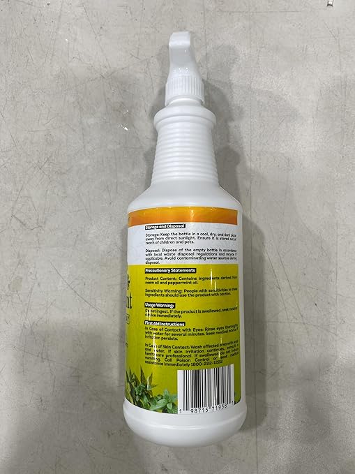 Neem Oil Spray for Plants with Peppermint Oil, Natural Plant Wash Made for Indoor Household Plants Smart Grower 32oz Easy Ready to Use Spray
