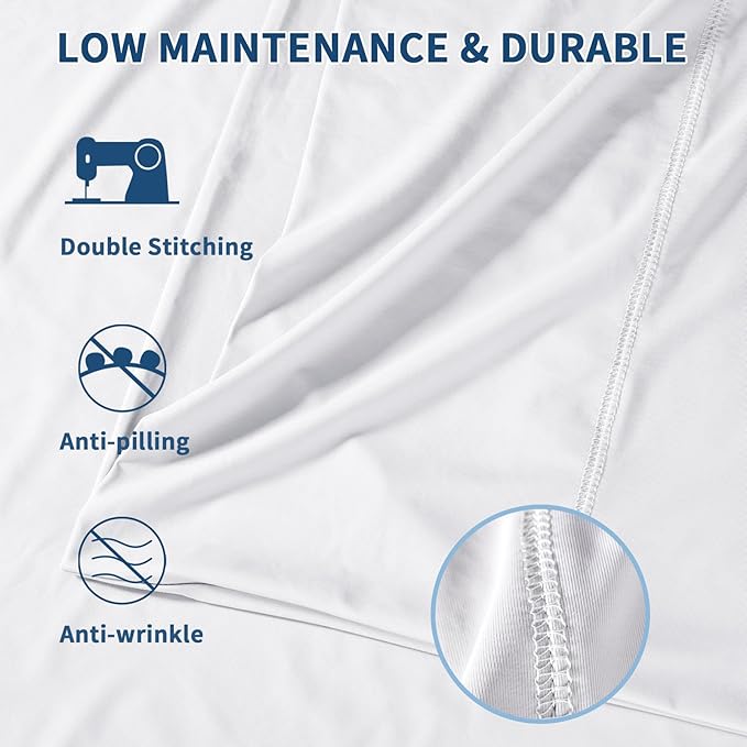 Premium Cooling Pillowcases Standard Size Set of 2 for Hot Sleepers&Night Sweats Beauty Sleep Reduces Wrinkles&Frizz Softer Than Silk Pillow Cover Oeko-TEX Certified White Breathable