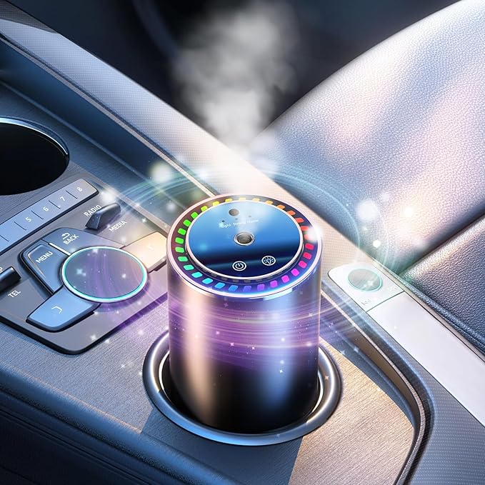 Oil Diffuser for Home and Car Smart Air Freshener, Auto On/Off by AI Chip, Built-in Battery, Works Silently, Refill Oil Aroma with 120 Days Long-Lasting Scent, Gifts for Men and Women-Lavender, Black