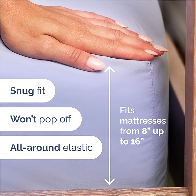 Split King Size 5 Piece Sheet Set - Comfy Breathable & Cooling Sheets - Hotel Luxury Bed Sheets for Women & Men - Deep Pockets, Easy-Fit, Soft & Wrinkle Free Sheets - Lavender Oeko-Tex Bed Sheet Set