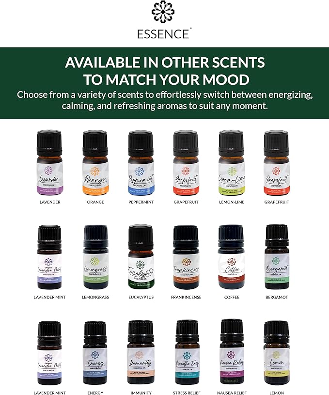 Essence Pearl Travel Case | Eucalyptus Essential Oil | Aromatherapy Nasal Diffuser & Essential Oil Carrying Case | Refreshing Eucalyptus Scent | Travel-Friendly Kit | White Pod