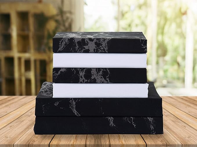 Elegant Comfort Luxury Soft Bed Sheets Marble Pattern - 1500 Premium Hotel Quality Microfiber Softness Wrinkle and Fade Resistant (6-Piece) Bedding Set, King, Black