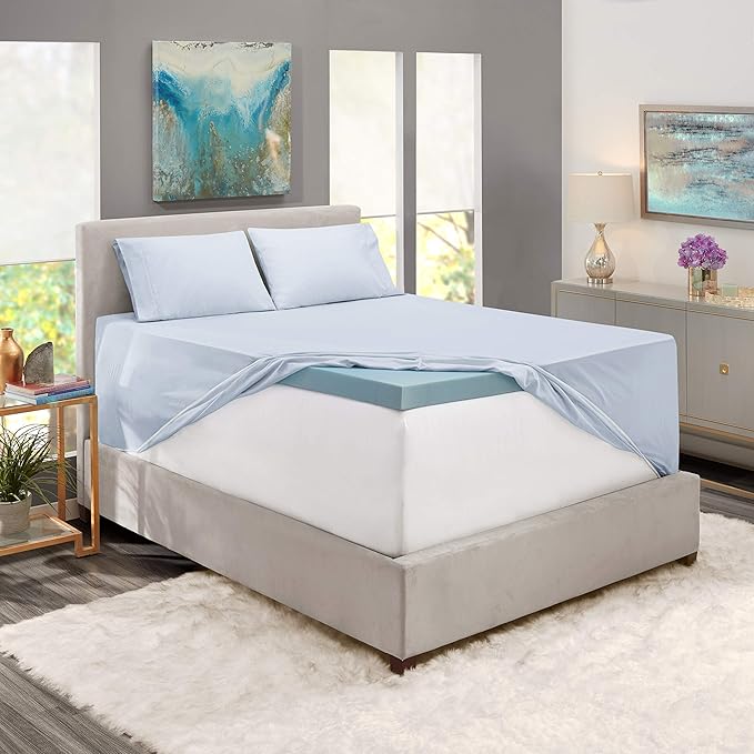 Nestl Bed Linen Set, Ice Blue, 4 Piece King Size Sheets with Extra Deep Pocket, Microfiber