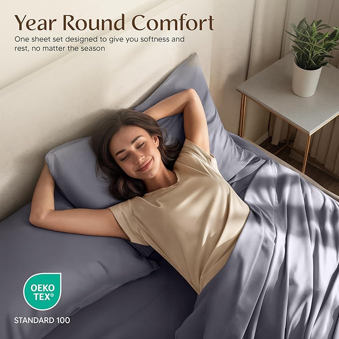 Utopia Bedding California King Size Sheet Set – 4 Piece Bed Sheets, Soft and Breathable Microfiber, Includes 1 Fitted Sheet, 1 Flat Sheet and 2 Pillowcases – Oeko Tex (Grey)