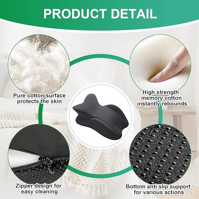 Memory Foam Ergonomic Pillow – Prone Support Orthopedic Pillow for Sleeping, Reading & Back Relief with Removable Cover Body Pillow Suppurt Weights Over 180 Pounds (Midele Size 23*15*9 inch)