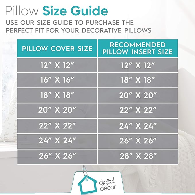Digital Decor Decorative Throw Pillow Inserts 18x18 Set of 2, Luxury Down Alternative Hypoallergenic Cushion Forms for Sofa, Couch & Bed, Made in USA Square Pillow Inserts, White