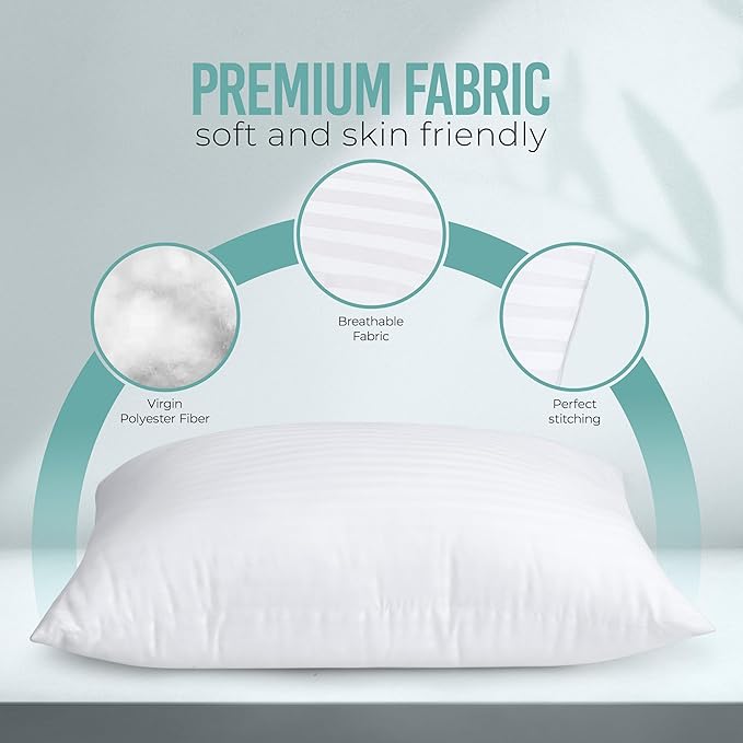 Utopia Bedding Pillows King Size Set of 2 (White), Hotel Pillows, Cooling Pillow for Side, Back or Stomach Sleepers