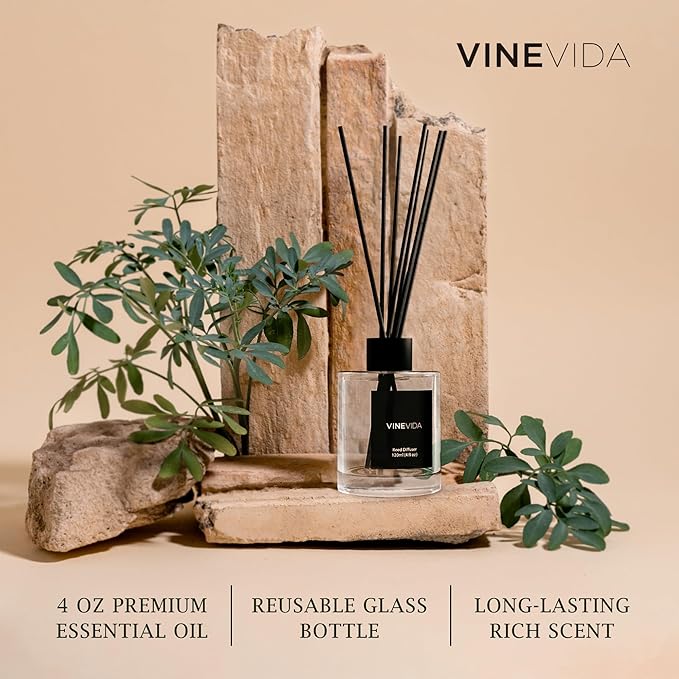 VINEVIDA Prime Reed Diffuser for Home & Bathroom | Long-Lasting Scent Sticks Set | Oil Stick Diffuser | Bathroom Scent - Room Fragrance No. 3600 - Inspired by: Aventus
