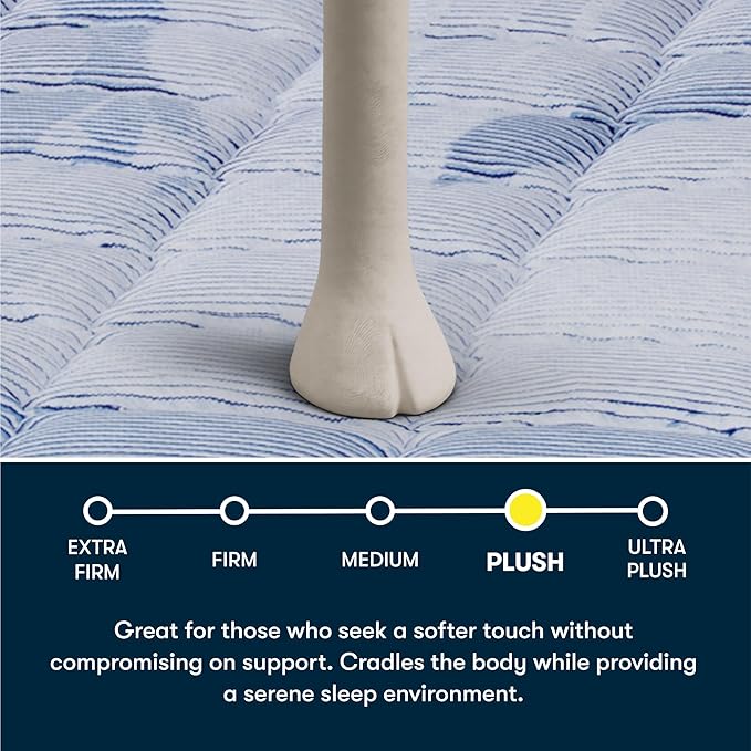 Serta Five Star Mattress Tranquility 14-Inch Plush – Queen – Zoned Support, Pressure Relief, Cooling Comfort – Made in USA – Bed-in-a-Box – 100 Night Trial, 10-Year Limited Warranty