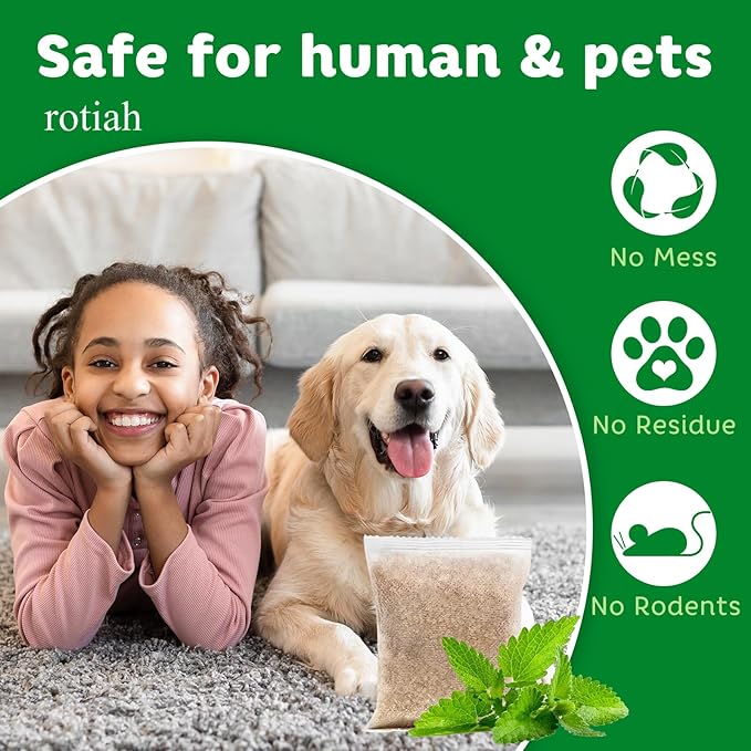 Pest Rodent Repellent Pouches, Peppermint Oil for Mouse, Roach, Ant, Spider, Squirrel, Mice, Rats, Pest Control Indoor Outdoor, Natural Mouse Deterrent Replace Traps Poison Family Pet Safe,20 Pack