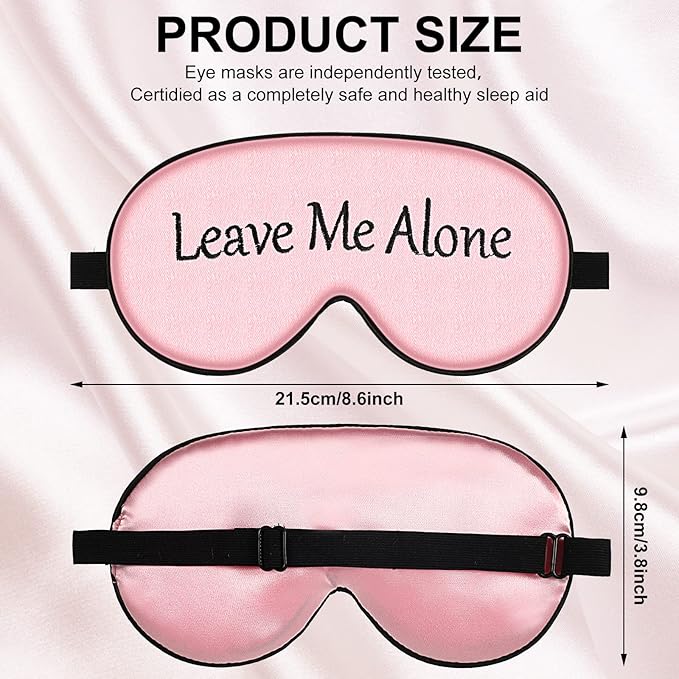 8 Pieces Funny Sleep Mask Silk Eye Mask with Adjustable Strap Soft Cute Blackout Blindfold Eye Cover for Women Men Full Night's Sleep, Travel, Nap, Meditation(Elegant Colors)