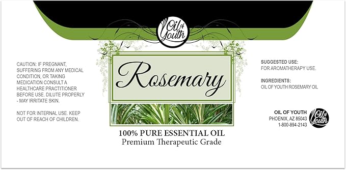 Oil of Youth - 16 oz Rosemary Essential Oil - Rosemary Oil