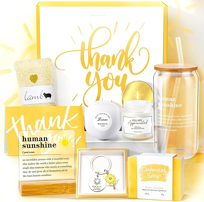 12PCS Thank You Gifts for Women,Birthday Gift,Appreciation Gifts for Coworkers, Sunshine Box for Employee, Thanks You Baskets for Women Friends Teacher, Mentor, Families, Friends, Leaders