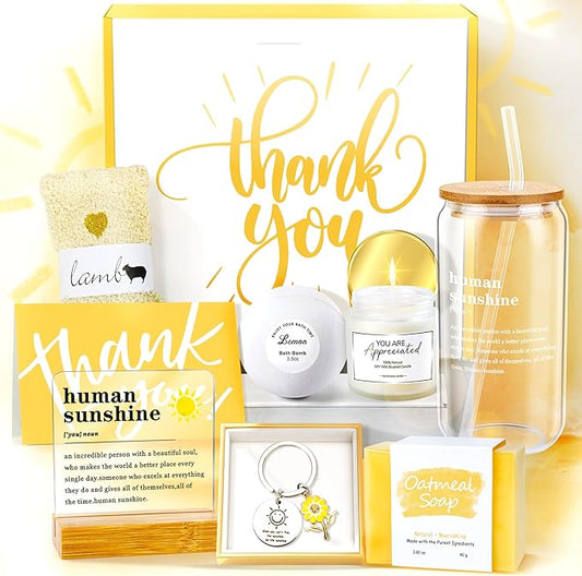 12PCS Thank You Gifts for Women,Birthday Gift,Appreciation Gifts for Coworkers, Sunshine Box for Employee, Thanks You Baskets for Women Friends Teacher, Mentor, Families, Friends, Leaders