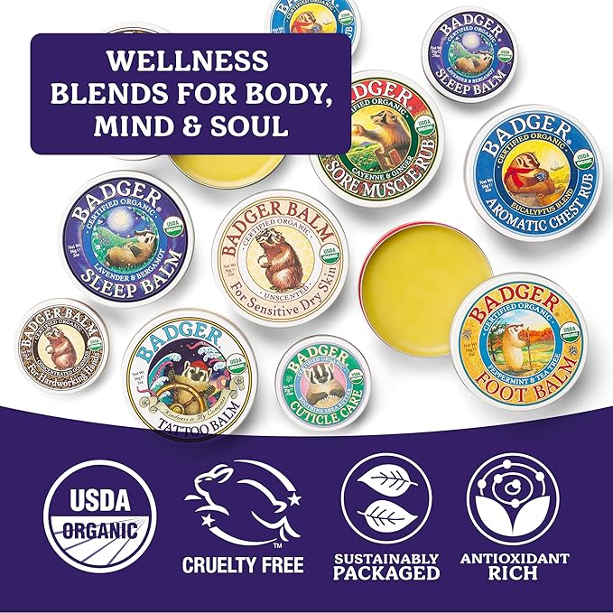 Badger - Natural Sleep Balm, Lavender & Bergamot, Relaxing and Calming Balm for Children and Adults, 2 oz