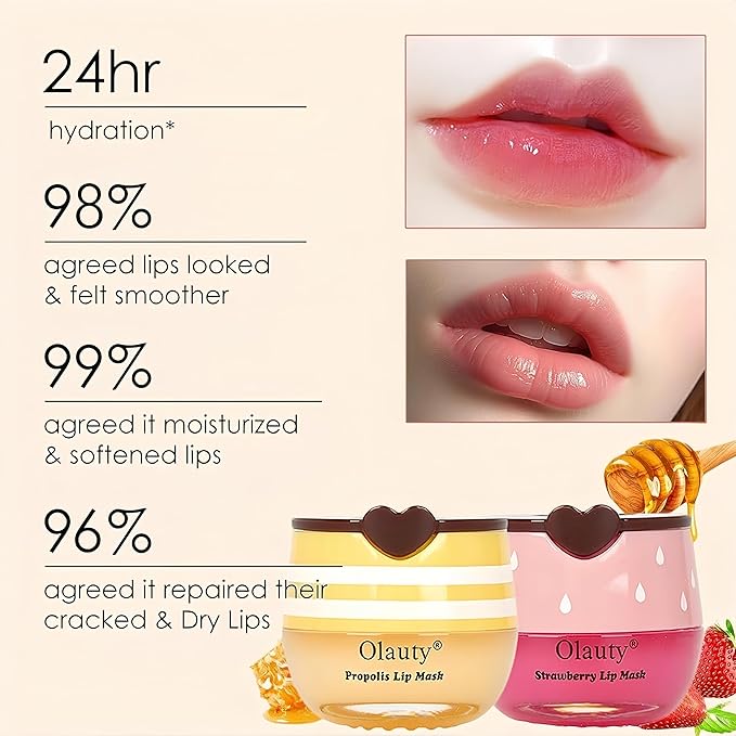 6 PCS Bee Lip Balm Honey Pot, Honey Lip Balm Bulk, Moisturising Sleep Lip Mask Overnight with Sticks, Reduce Lip Lines, Mothers Day Gift, Teacher Gift, Party Favors for Women