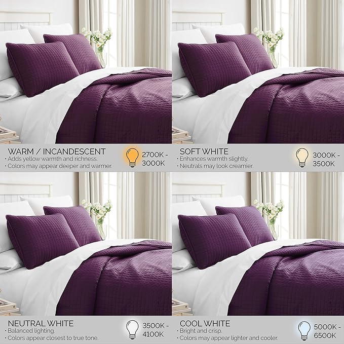 Southshore Fine Living, Inc. Twin XL Comforter Quilt Set, Dorm Bedding Essentials, Stain Resistant, Machine Washable Purple Bed Spread, Twin XL Quilt Bedspread Set with Matching Pillow Sham, Purple