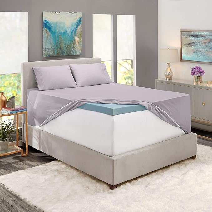 Nestl King Size Sheet Set, 4 Piece Extra Deep Pocket (18-24 inches), Microfiber, Hotel Luxury, Soft, Breathable, Wrinkle-Free, Easy to Care, Grey Lavender