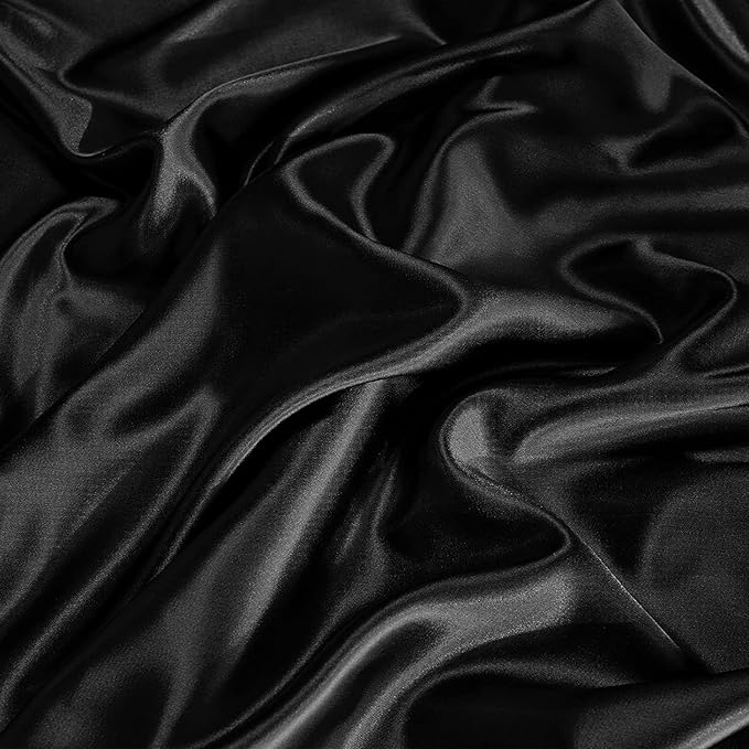 CozyLux Satin Sheets King Size Sheet Set - 6 Piece Silky King Sheets, Luxury Black King Bed Set with Smooth and Soft Microfiber, Includes 1 Fitted Sheet, 1 Flat Sheet and 4 Pillowcases