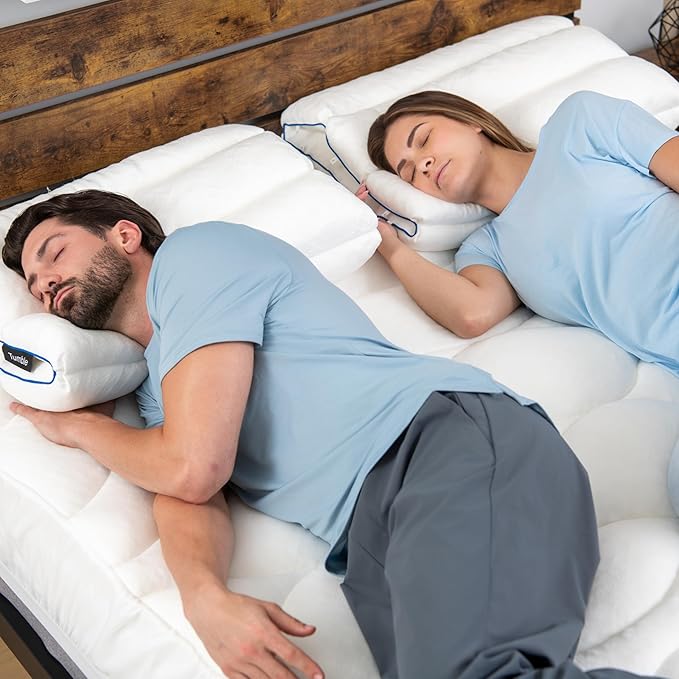 TUMBLE 6-Chamber Adjustable Bed Pillow | Back, Side & Stomach Sleepers | Cooling Cover | Memory Foam & Gel Fiber Fill | Customize Your Comfort | CertiPUR/Oeko-Tex | Standard Queen 2 Pack