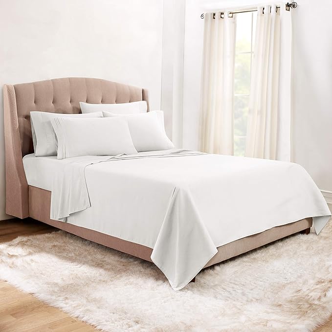 Clara Clark Twin XL Sheets, 5 Piece Set - Hotel Luxury Bed Sheets, Super Soft Bedding Set, Twin XL Size, White