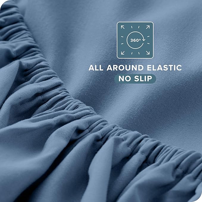 Bare Home Full XL Sheet Set - 1800 Ultra-Soft Microfiber Full Extra Long Bed Sheets - Double Brushed - Deep Pockets - Easy Fit - 4 Piece Set - Bedding Sheets & Pillowcases (Full XL, Coronet Blue)