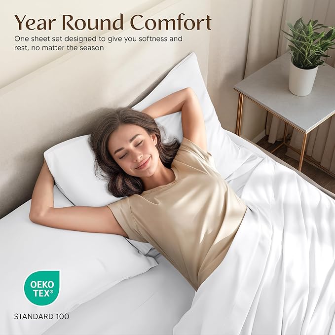 Utopia Bedding Twin XL Sheet Set – 3 Piece Bed Sheets for Twin XL Size Bed, Soft and Breathable Microfiber, Includes 1 Fitted Sheet, 1 Flat Sheet and 1 Pillowcase – Oeko Tex (White)