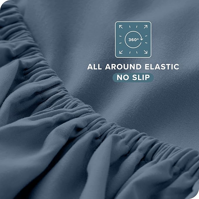 Bare Home King Sheet Set - 1800 Ultra-Soft Microfiber King Bed Sheets - Double Brushed - Deep Pockets - Easy Fit - 4 Piece Set - Bedding Sheets & Pillowcases (King, Bering Sea)