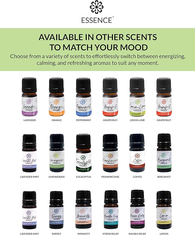 Essence Pearl Travel Case | Stress Relief Essential Oil | Aromatherapy Nasal Diffuser & Essential Oil Carrying Case | Lavender & Copaiba Blend | Travel-Friendly Kit | White Pod