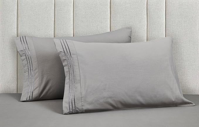 Mocassi Luxury RV Short 4-Piece Sheet Set - 1800 Premium Hotel Quality - Easy-Fit, Wrinkle, Fade Resistant Bed Sheets and Pillowcases - All Around Elastic Fitted Sheet, Deep Pocket, Silver