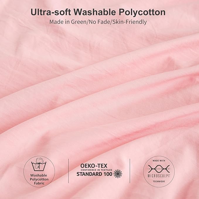 Ultra-Soft Twin/Twin XL Comforter Set for Girl Women College Dorm - Cozy Comfy 1 Down Alternative Bed Blanket Comforter and 1 Pillowcase Lightweight but Warm for All Season - Blush Light Pink