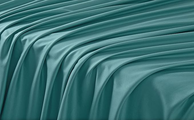 Manyshofu Extra Deep Pocket King Size Sheets - Hotel Luxury 1800 Thread Count Sheets & Pillowcases - Microfiber Bed Set up to 24" Mattress - Teal Bed Sheets 18-24 Inch Deep Pockets - 4 Piece