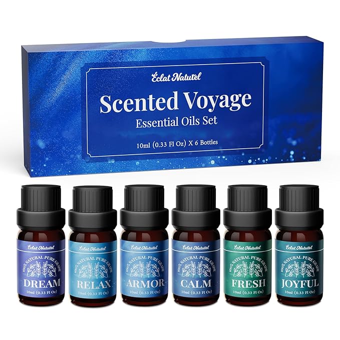 Essential Oils Blended, Essential Oil Set for Diffusers for Home Candle & Soap Making, Oils for Aromatherapy & Humidifiers, 6 x 10ml