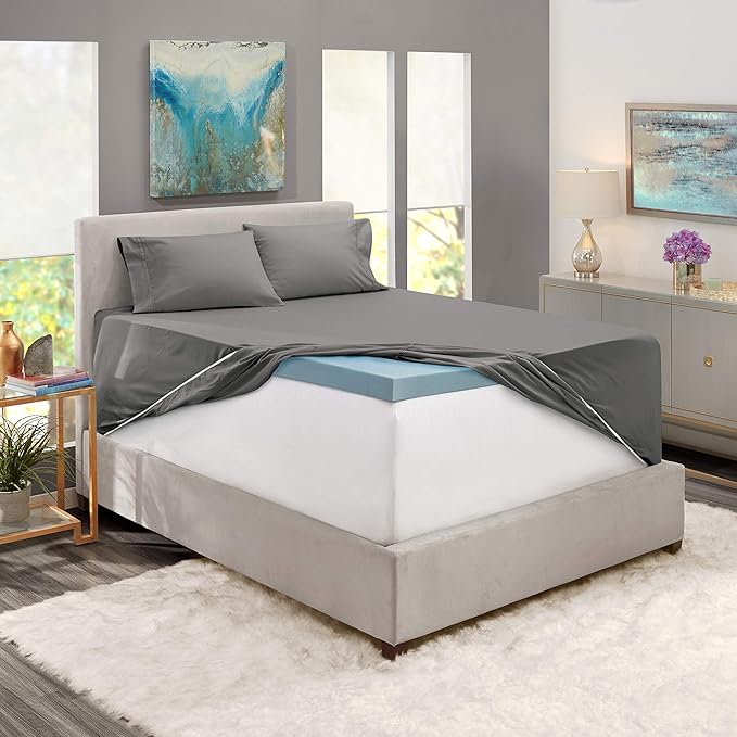 Nestl Twin Size Sheet Set, 4 Piece Extra Deep Pocket (18-24 inches), Microfiber, Hotel Luxury, Soft, Breathable, Wrinkle-Free, Easy to Care, Grey