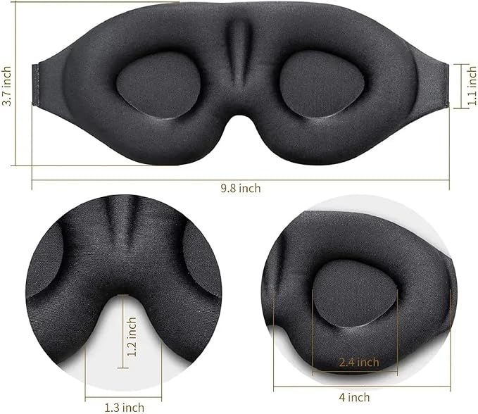 Sleep Eye Mask for Women Men, 3D Light Blocking Blindfold, Soft Comfort Eye Shade Cover for Travel Yoga Nap, Concave Molded Night Sleep Mask, Silk Sleep Mask, Eye Mask for Sleeping Sleeping mask,