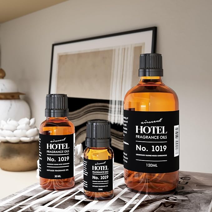AirScent Hotel Diffuser Oil No. 1019 Inspired by The Whistler Hotel Scent - Fragrance Oil for Ultrasonic and Waterless Diffusers and Crafting - 120 mL, 4 fl oz Glass Bottle with Dropper