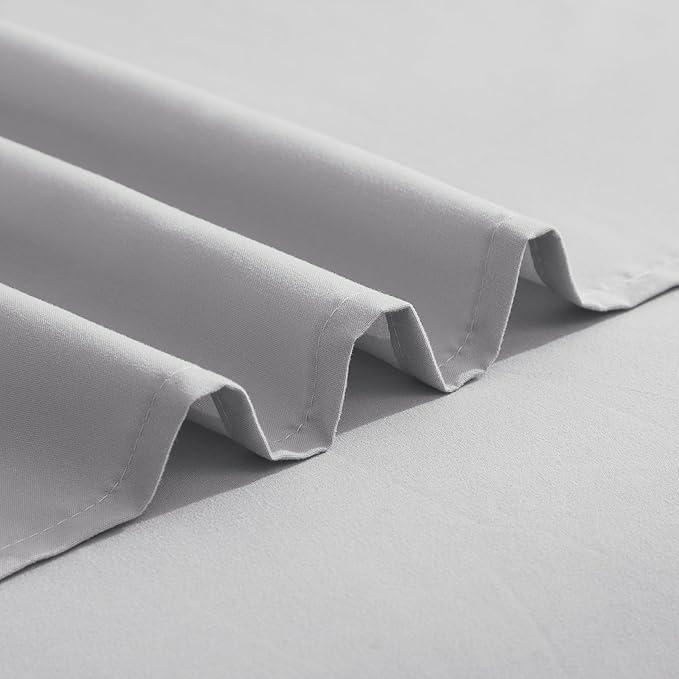 Elegant Comfort Luxurious 1500 Premium Hotel Quality Microfiber Three Line Embroidered Softest 4-Piece Bed Sheet Set, Wrinkle and Fade Resistant, King, Silver-Light Grey