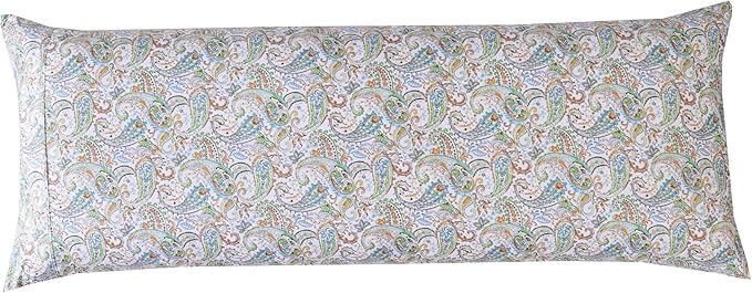 Elegant Comfort Ultra Soft 1-Piece Set Floral Print Pillowcases - 1500 Premium Hotel Quality Microfiber, Soft and Smooth Hidden Zipper Closure 1-Piece Pillow Covers - Body Pillowcase, Paisley Teal