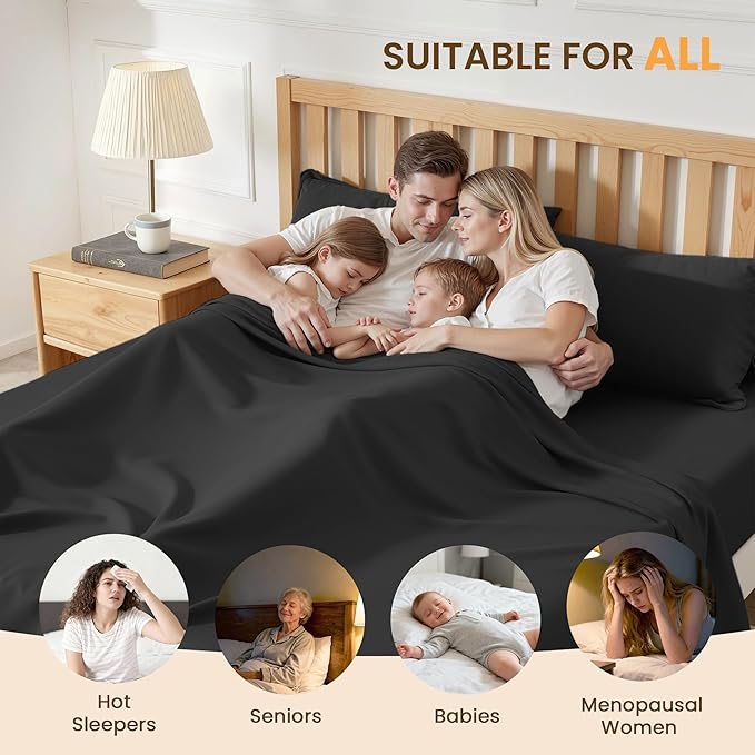 Twin Size 3 Piece Bed Sheet Set - Ultra Imitation Cotton-Premium Breathable & Cooling Sheets - Hotel Luxury Bed Sheets Deep Pocket up to 15"- Wrinkle, Fade, Stain Resistant (Black, Twin)