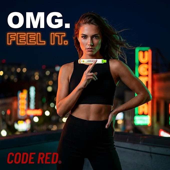 Code Red V-Aid OMG Fruit Herbal Diffuser - Energy Boost Blend Stick with Ginseng, Guarana & Ginkgo Biloba - Plant-Based, Pocket-Sized Reset Ritual - Glow-in-the-Dark Ring - U.S. Lab Tested - 1 Count