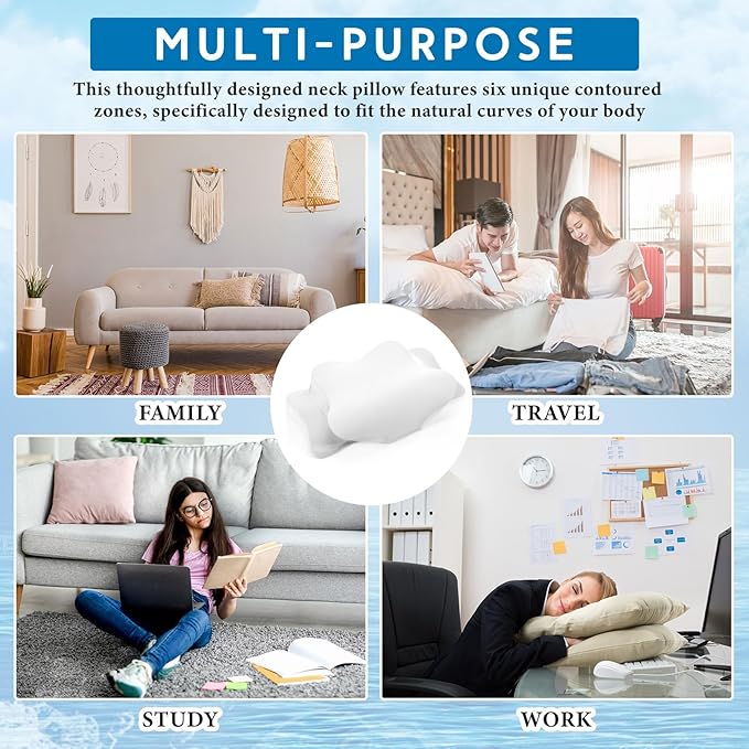 Hahafelt Cooling Cervical Pillowcase Cover with Envelope Closure (Only Pillow Case) Ergonomic Neck Pillowcase Smooth Soft Cool Pillow Cover for Side Back Stomach Sleepers(White,Standard Size)