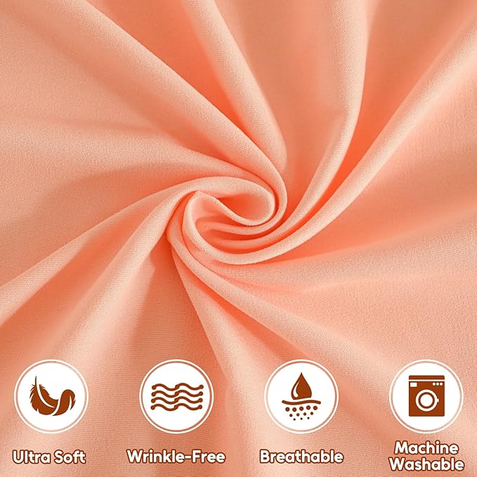 King Size Sheets Set, 4 Pieces Hotel Luxury Soft Microfiber Bed Sheets Set, Up to 16" Deep Pockets, Oeko-Tex Sheets with Elastic, Breathable, Wrinkle Free (Peach Pink, King)