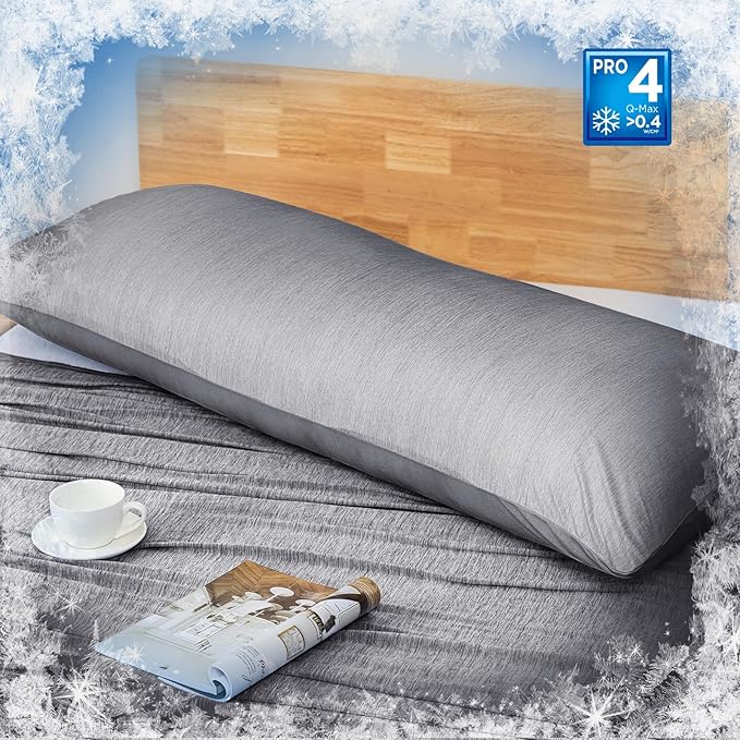 HOMFINE Cooling Pillowcases Standard Size - Double Side Q-Max 0.439 Cooling Fiber for Pillow Protector, Breathable Cold Pillow Cover for Hot Sleeper Night Sweat, Hidden Zipper, 2 Pack (20"x26", Black)