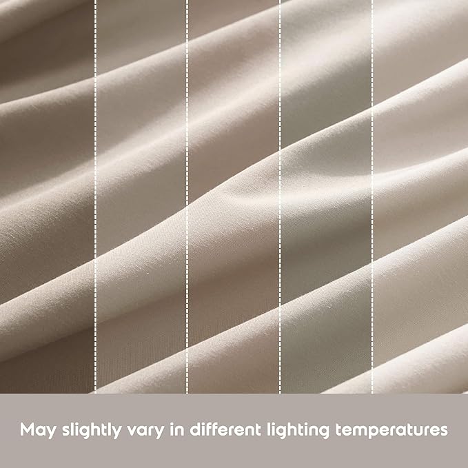 Nestl Extra Deep Full Sheet Set - 6 Piece Breathable & Cooling Sheets - Hotel Luxury Bedding Set w/18-24 Inch Deep Pockets - Easy & Secure Fit - Super Soft, Wrinkle Free & Comfy - Beige Cream