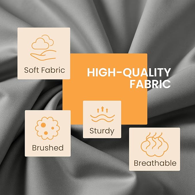 Cal King Size 4 Piece Bed Sheet Set - Premium Breathable & Cooling Sheets- Ultra Imitation Cotton -Hotel Luxury Bed Sheet Deep Pocket up to 15"- Wrinkle, Stain Resistant (Dark Grey, California King)