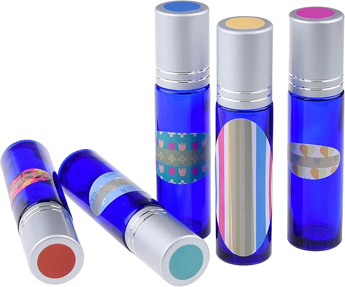 Kare & Kind Essential Oil Bottle Sticker Kit - Includes: 975x Essential Oil Bottle Labels (in 4 Different Sizes), 1x Metal Tool for Opening/Sealing Essential Oil Bottles and 1x Pen for Label Writing