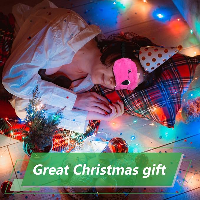 Funny Flamingo Sleeping Mask Eye Mask Cute Animal Sleep Mask Soft Plush Blindfold Travel Eye Cover Eyeshade for Kids Adults Girls Boys Women Men (Flamingo, Hot Pink)