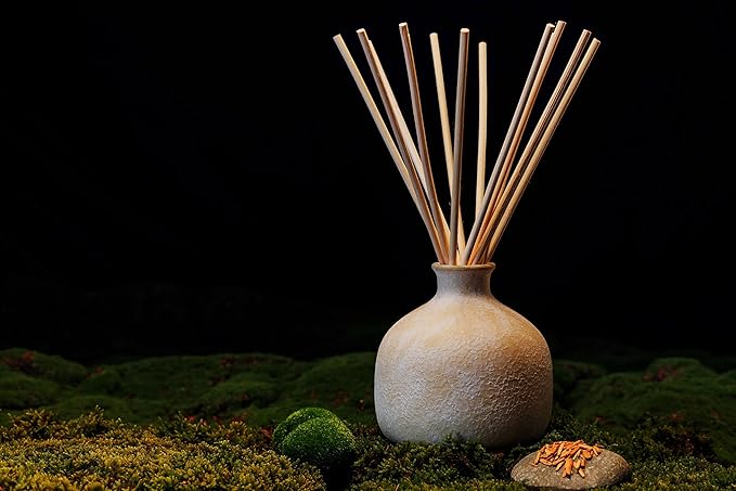 Blueme Romance Wellness Diffuser Oil Refill | Oakmoss & Sandalwood | 16.91 Fl Oz - Refillable Diffuser, Essential Oils, Ceramic, Rattan Reeds | Large